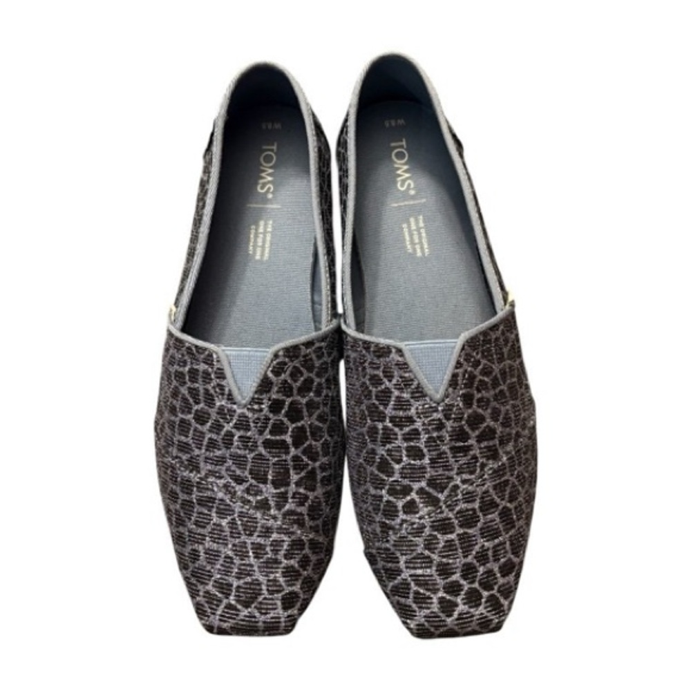 TOMS Slip on Canvas Shoes Animal Print Glitter